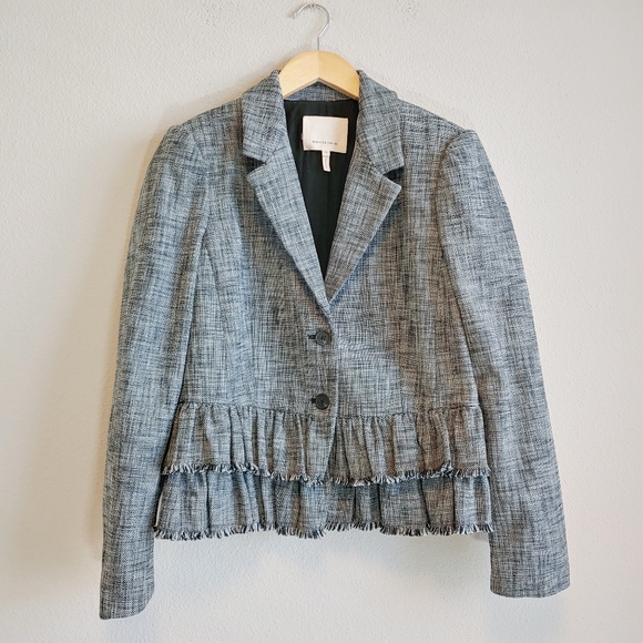 Rebecca Taylor Jackets & Blazers - Rebecca Taylor Blazer Tweed Ruffles Peplum Sz 10